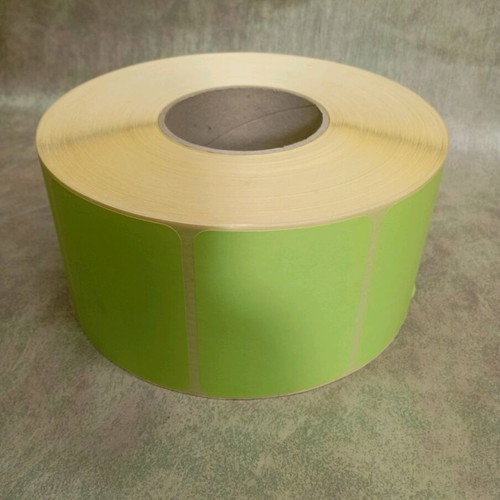 Adhesive labels new, 2500 roll, bright green color