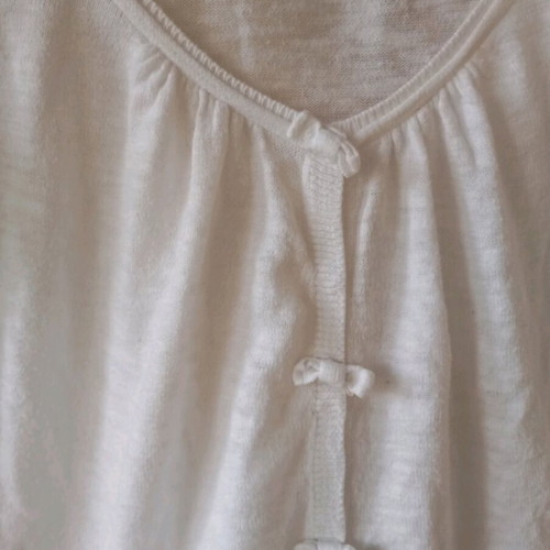 Naf Naf cardigan used, white, thin knit, 3/4 sleeve