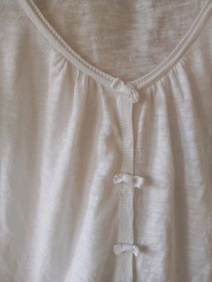 Naf Naf cardigan used, white, thin knit, 3/4 sleeve