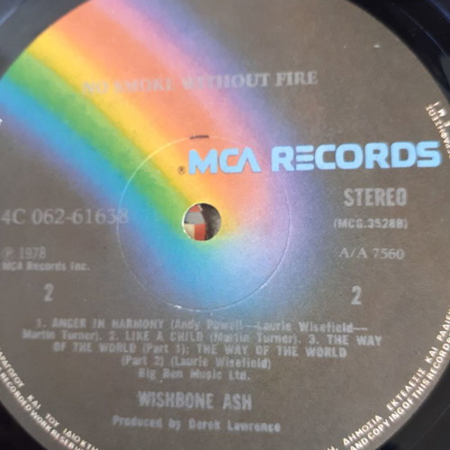 Wishbone Ash No Smoke Without Fire LP used, rock vinyl