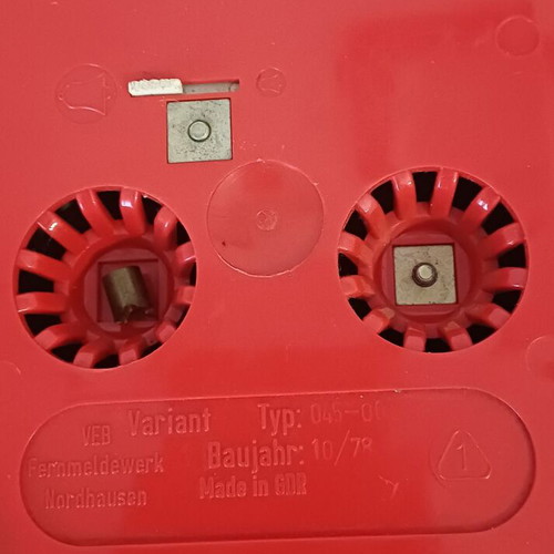 Vintage RFT 1978 telephone used, red, wired