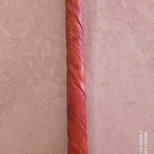 Wooden handmade walking cane used, height 90 cm