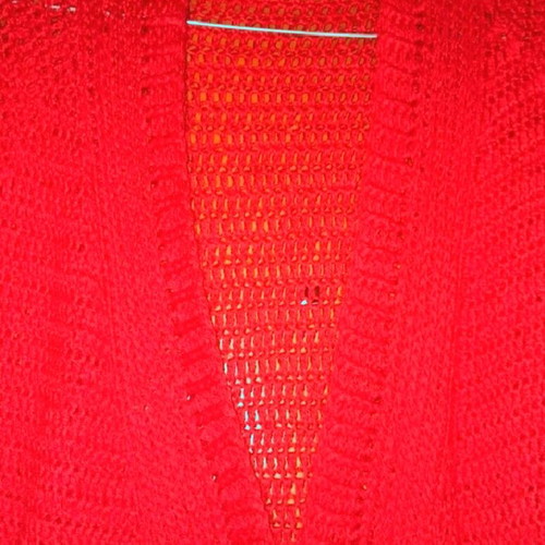 Red long cardigan like new, size M