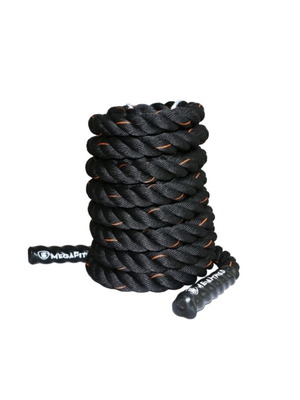 MegaFitness Battle Ropes 9m Καινούργια, Μαύρο Χρώμα