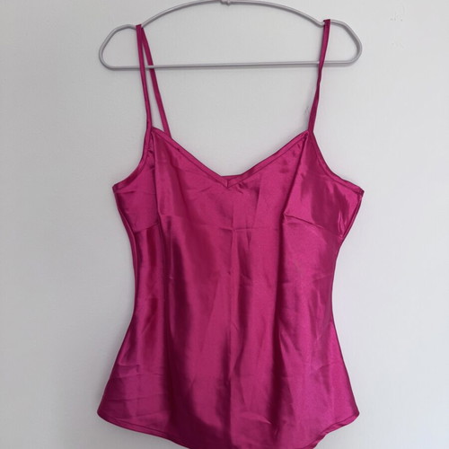 Raxevsky fuchsia see-through blouse with satin camisole like new