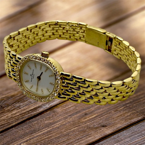 Baume Mercier ρολόι κοσμήμα ολόχρυσο 14 καράτια σαν καινούργιο με μπριγιάν