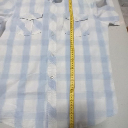 Paper Denim & Cloth Men's Short Sleeve Shirt new, size M, white blue