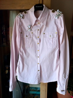 Trust Rebell shirt pink, cotton, like new, size M
