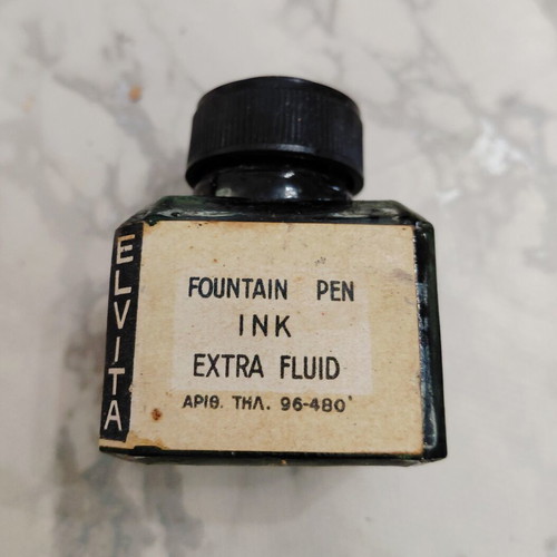 Elvita vintage glass ink bottle 1950s