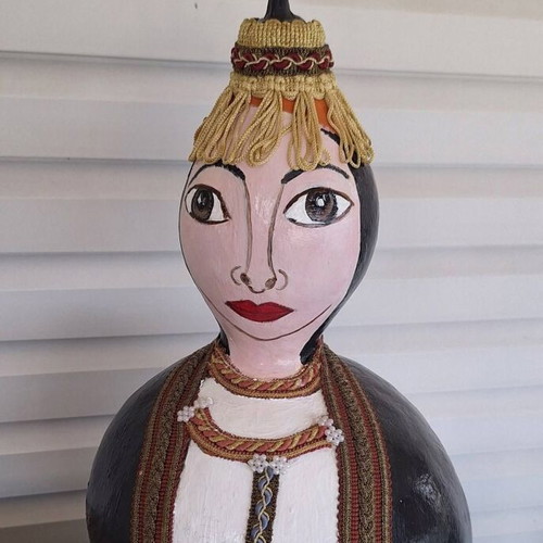 Handmade Pontic Woman Decorative Gourd
