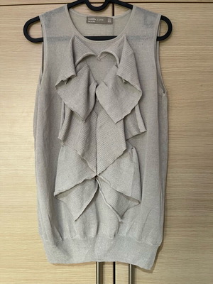 Zara top νήμα σαν καινούργιο, ανοιχτό γκρι, μέγεθος M