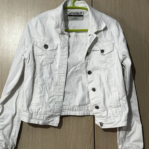 Jean jacket small used, white