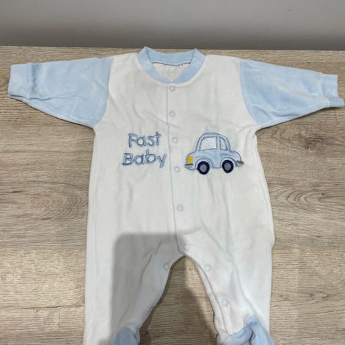 0-3 months Velour romper for baby boy