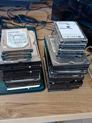 Hard drives used, pack of 19, SATA and IDE