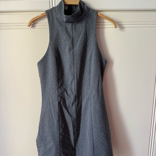Vassia Kostara grey mini dress with sparkles new, size small