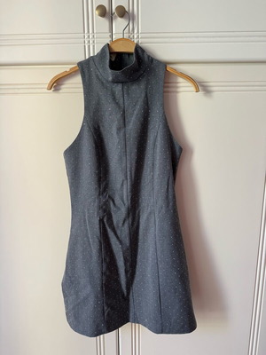 Vassia Kostara grey mini dress with sparkles new, size small