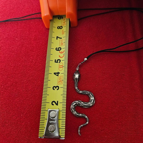 Snake necklace like new silver 925° with zircon and adjustable cord