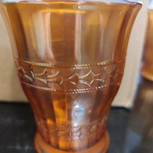 Vintage glasses like new, set of 6, honey color