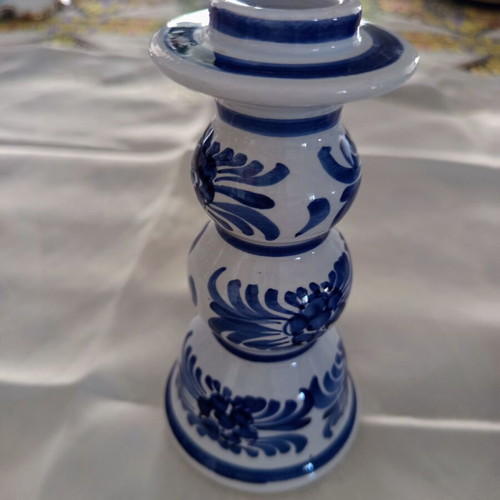Vintage Delft style porcelain candlestick like new