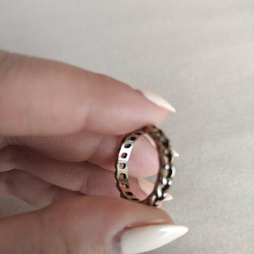 Chain ring used in antique vintage gold tone