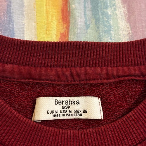 Bershka sweatshirt used, burgundy, size M