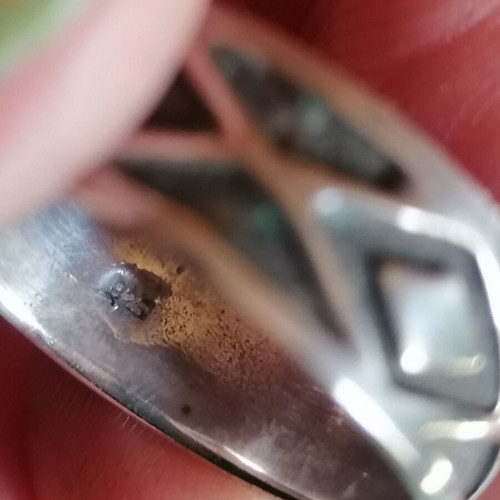 Men's silver 925 ring band with embossed rhombuses new no 60 (US 9 1/4)