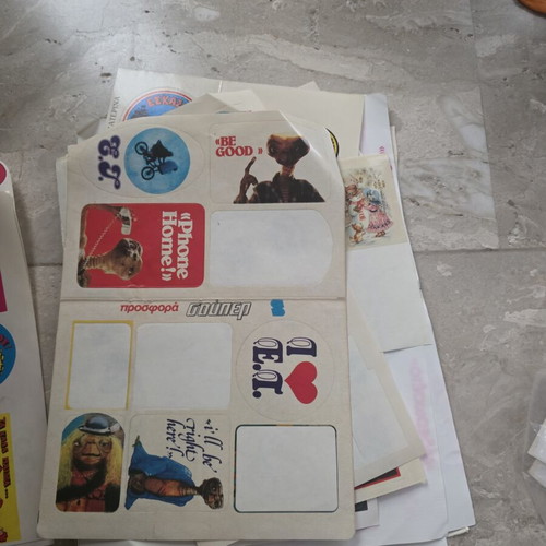 Collectible magazine scraps used from late 70s and early 80s