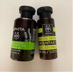 Apivita Shower Gel (50ml) και Body Milk (30ml) Mountain Tea (πακετο)