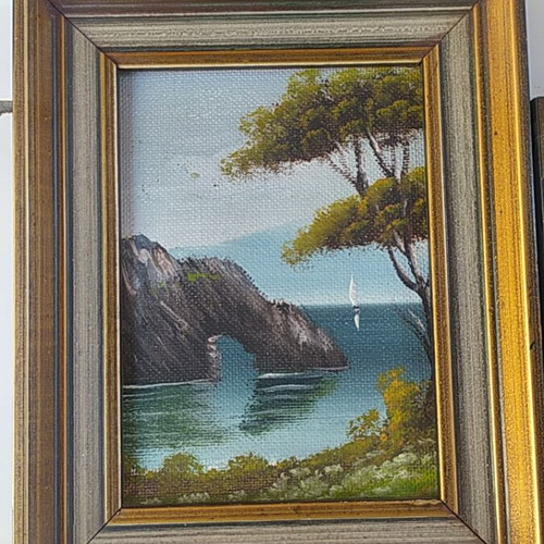Set of two small framed paintings