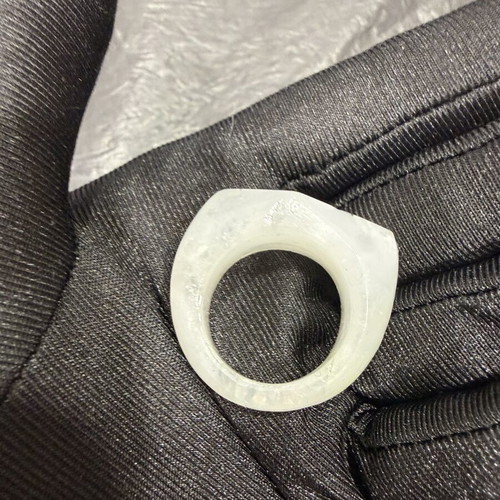 Moonstone ring carved from a single natural piece