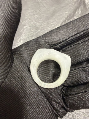 Moonstone ring carved from a single natural piece