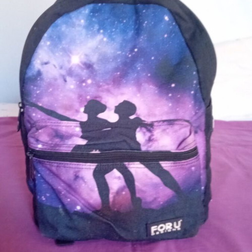 Girls' school backpack used with galaxy and ballet theme