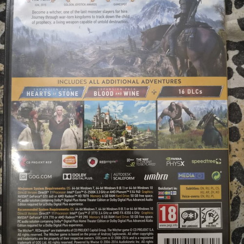 The Witcher Wild Hunt Game Of The Year Edition PC like new