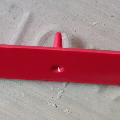 Vintage red kitchen wall rack like new, 5 hooks, 35.5x3.5 cm