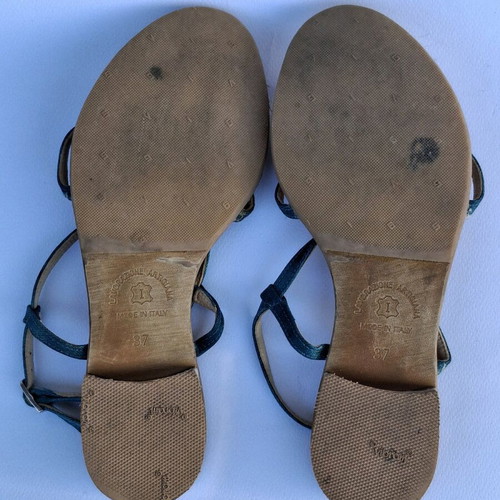 Leather sandals New Matie made in Italy size 37 like new, turquoise