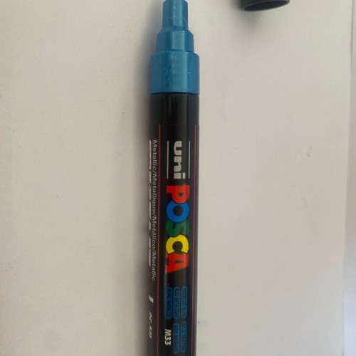 Posca Marker Metalic Blue new, light blue color