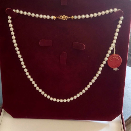 Sendai Biwa pearl necklace 585 gold new, length 46 cm