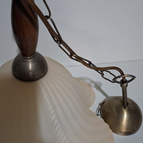 Vintage hanging lamp made of semi-transparent glass, like new