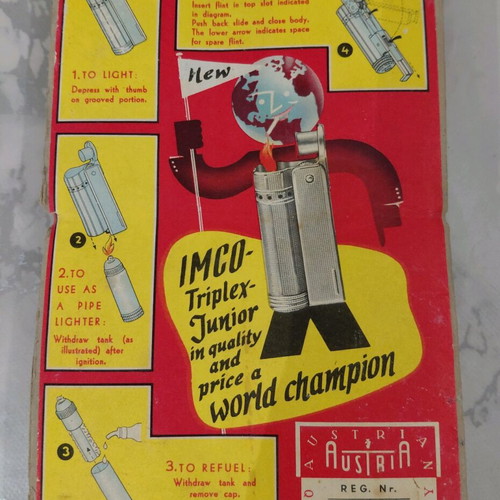 Vintage IMCO paper lighter box used, 1960s