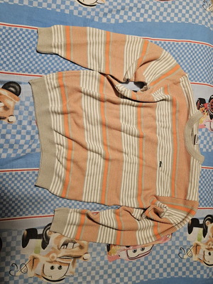 Vintage Lacoste sweater, white and beige, size M