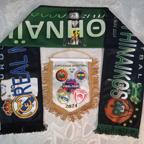 Panathinaikos Basketball Scarf and Banner Set Final Four Berlin 2024 New