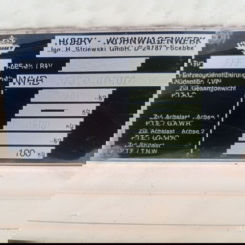 Τροχόσπιτο Hobby Elegance 550 μεταχειρισμένο του 1996