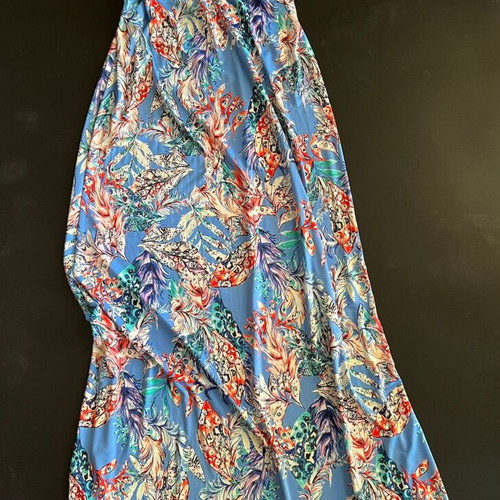 Maxi dress strapless used, blue floral, size M