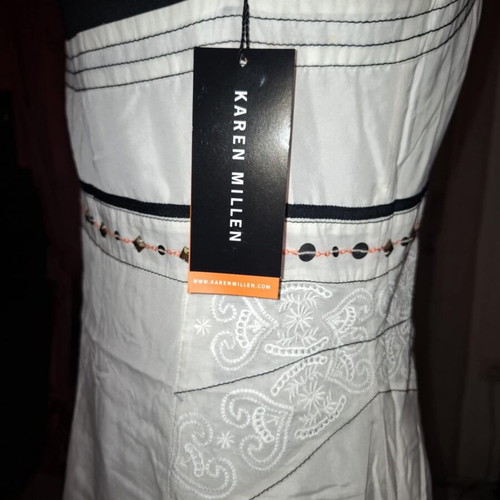 Karen Millen silk dress size UK 12 M new, embroidered beads