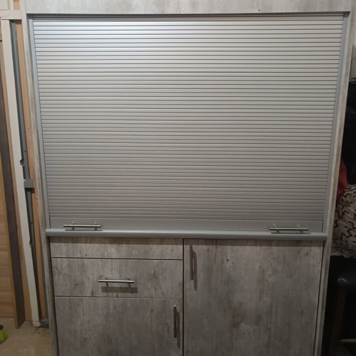 Kitchen cabinet used with drawers, cupboards, dish rack, sink, faucet, water heater