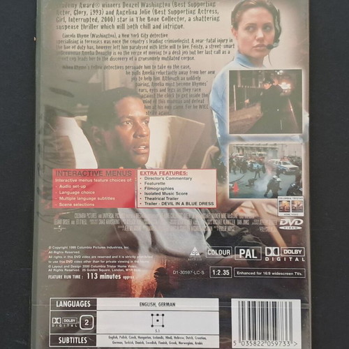 The Bone Collector DVD like new with Greek and English subtitles