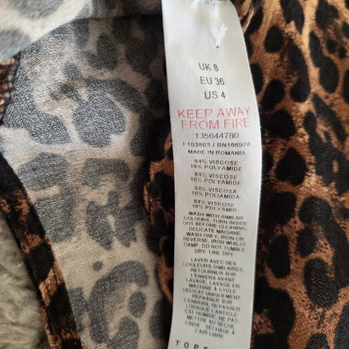 Topshop Leopard Print Button Front Playsuit New