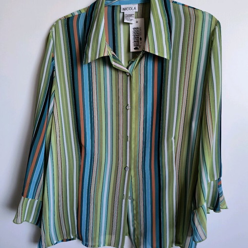 Women's shirt new, striped with long sleeves and ruffles