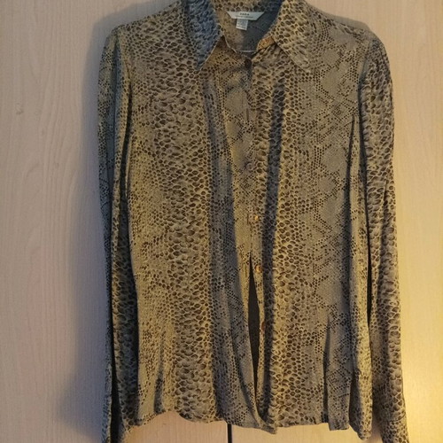 Zara women's transparent shirt size M like new, black and silver