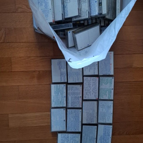 Cassette tapes used with Greek and foreign music, many
